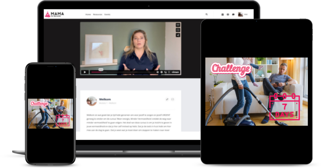 Mockup online 7 daagse challenge samen opvoeden