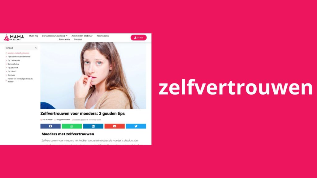 Zelfvertrouwen voor moeders